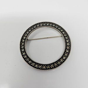 Vintage Judith Jack Silver Marcasite Brooch